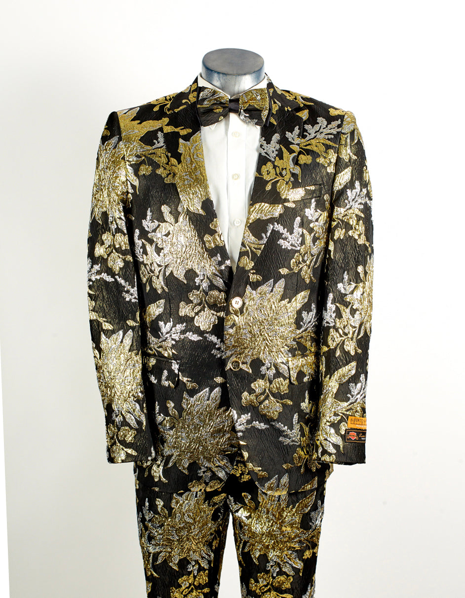 Black on Gold Embroidery Suit